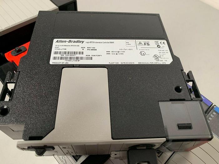Used Allen-Bradley 1756-L73S, 1756-En2T & 1756-PB72 on 1756-A17 ControlLogix Chassis