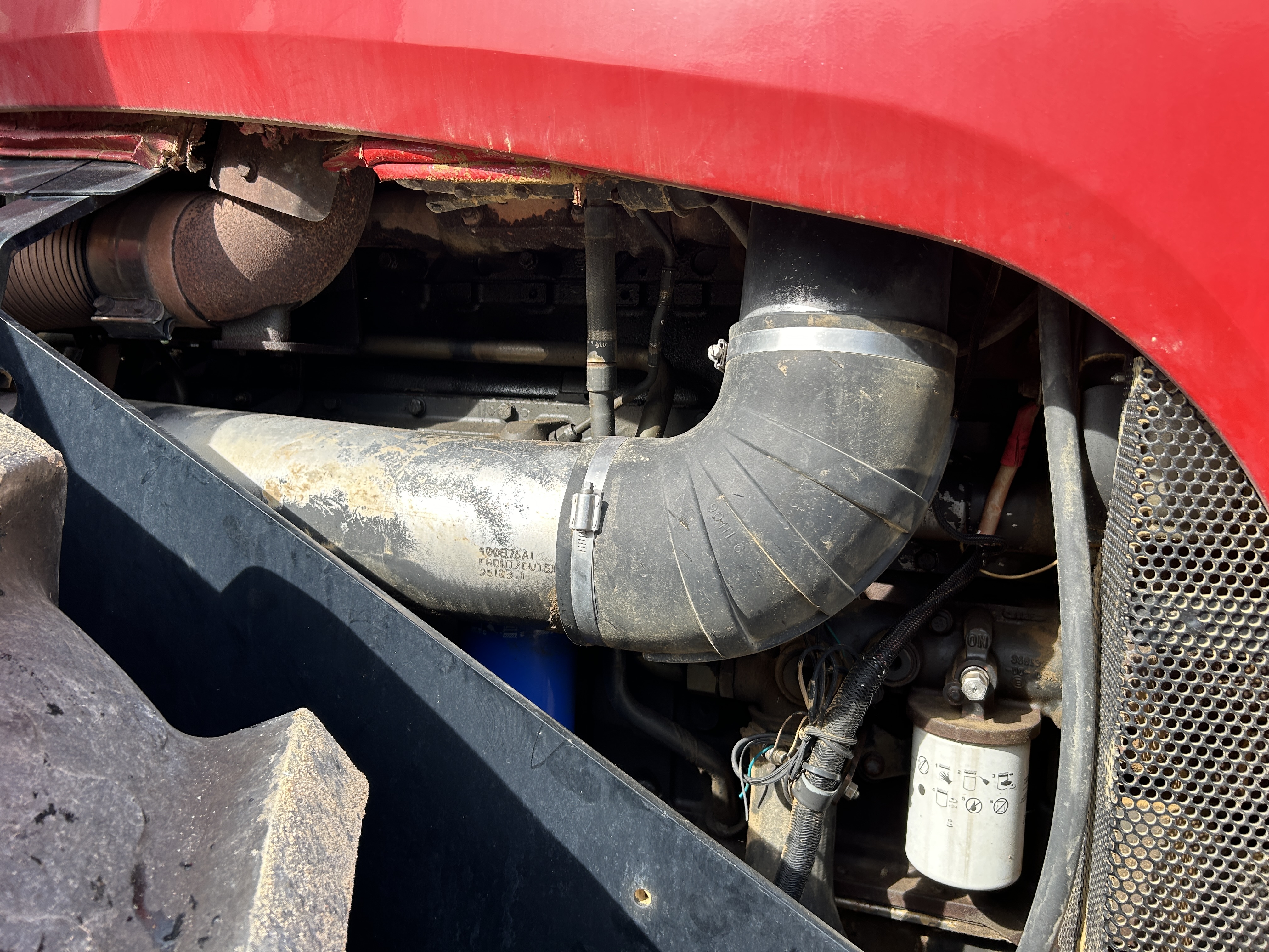 Used 2004 Case STX450 with 17 yard Noble Pull pan