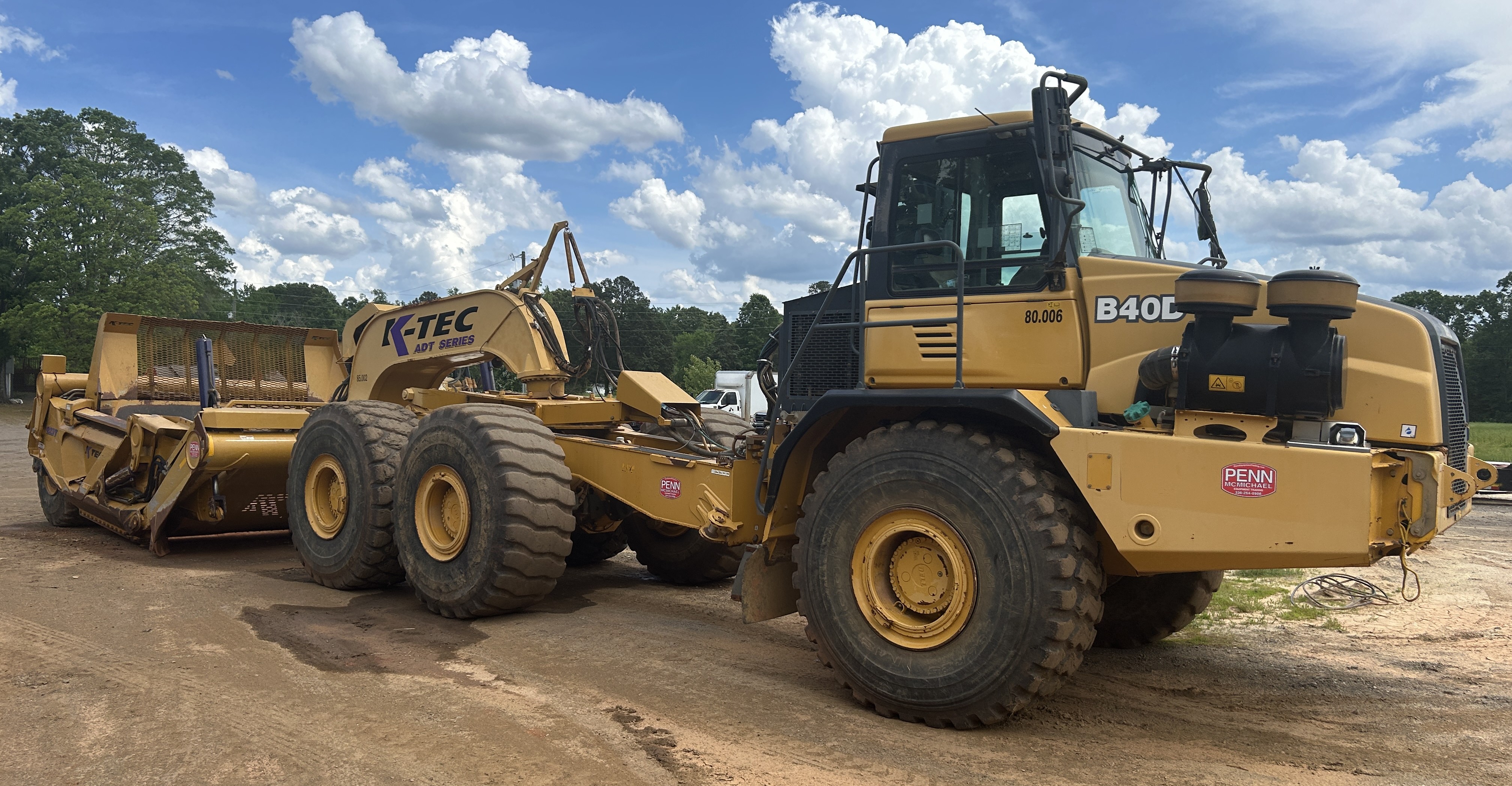 Used 2015 Bell B40D with 2016 K-Tech 1233 ADT Scraper