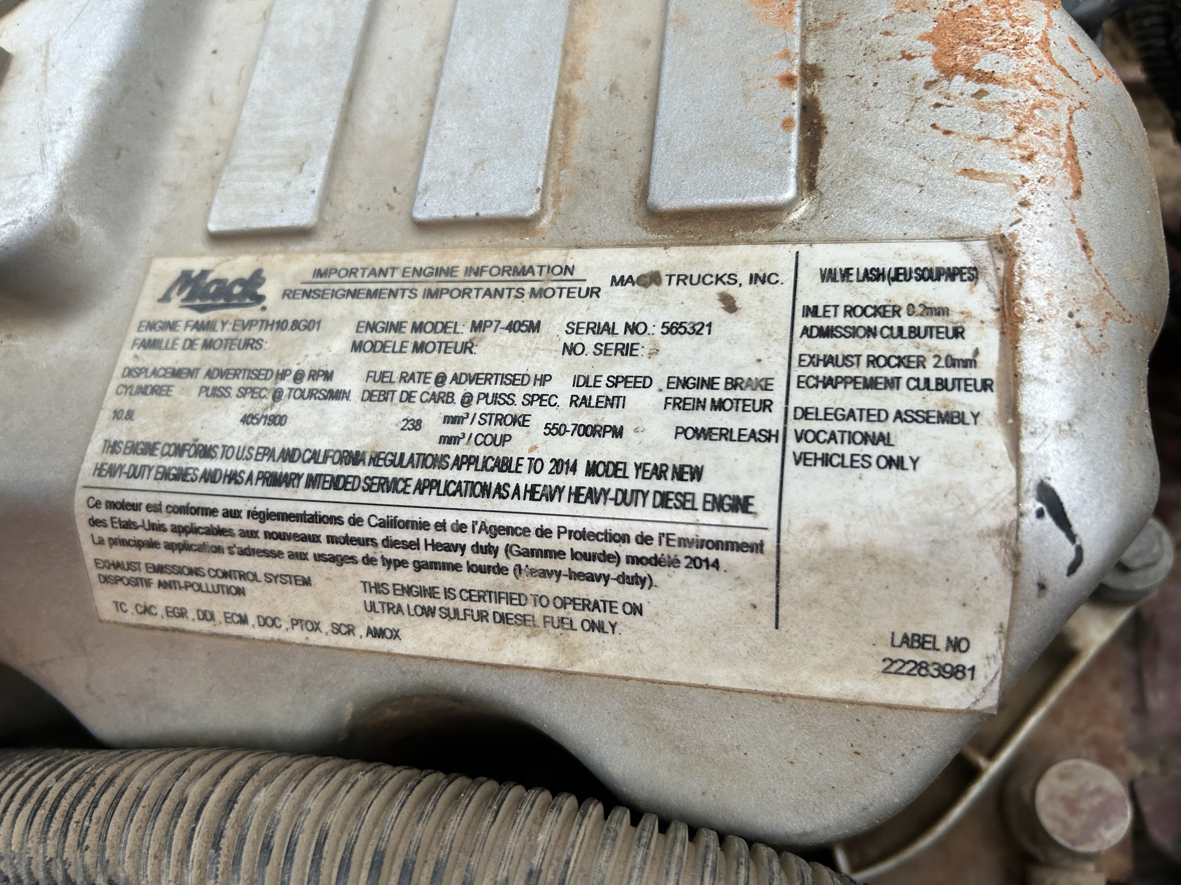 Used 2014 Mack Granite GU713 Quad Axle Dump Truck - Automatic