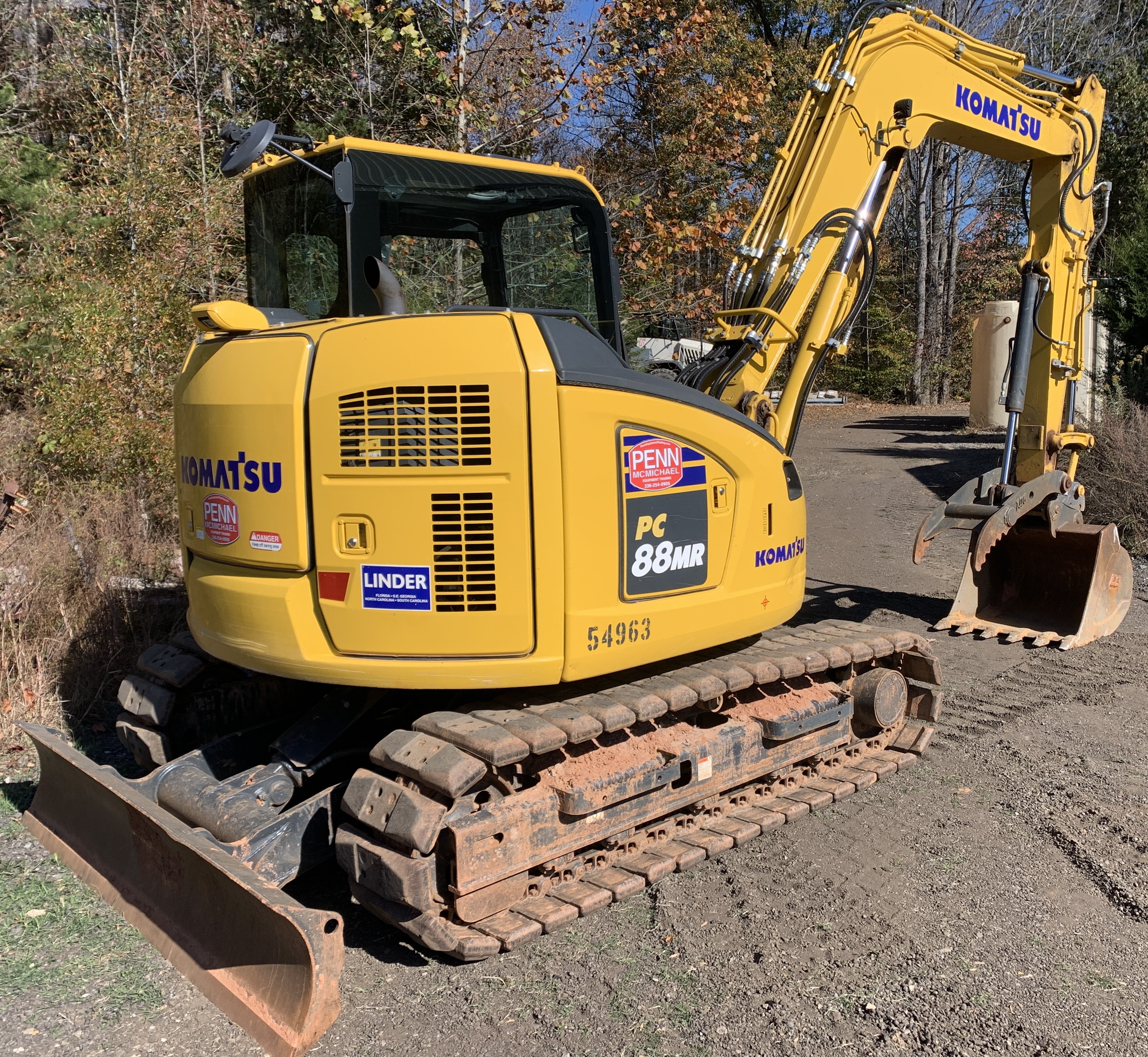 Used 2021 Komatsu PC88MR-11 with only 591 hours, loaded!