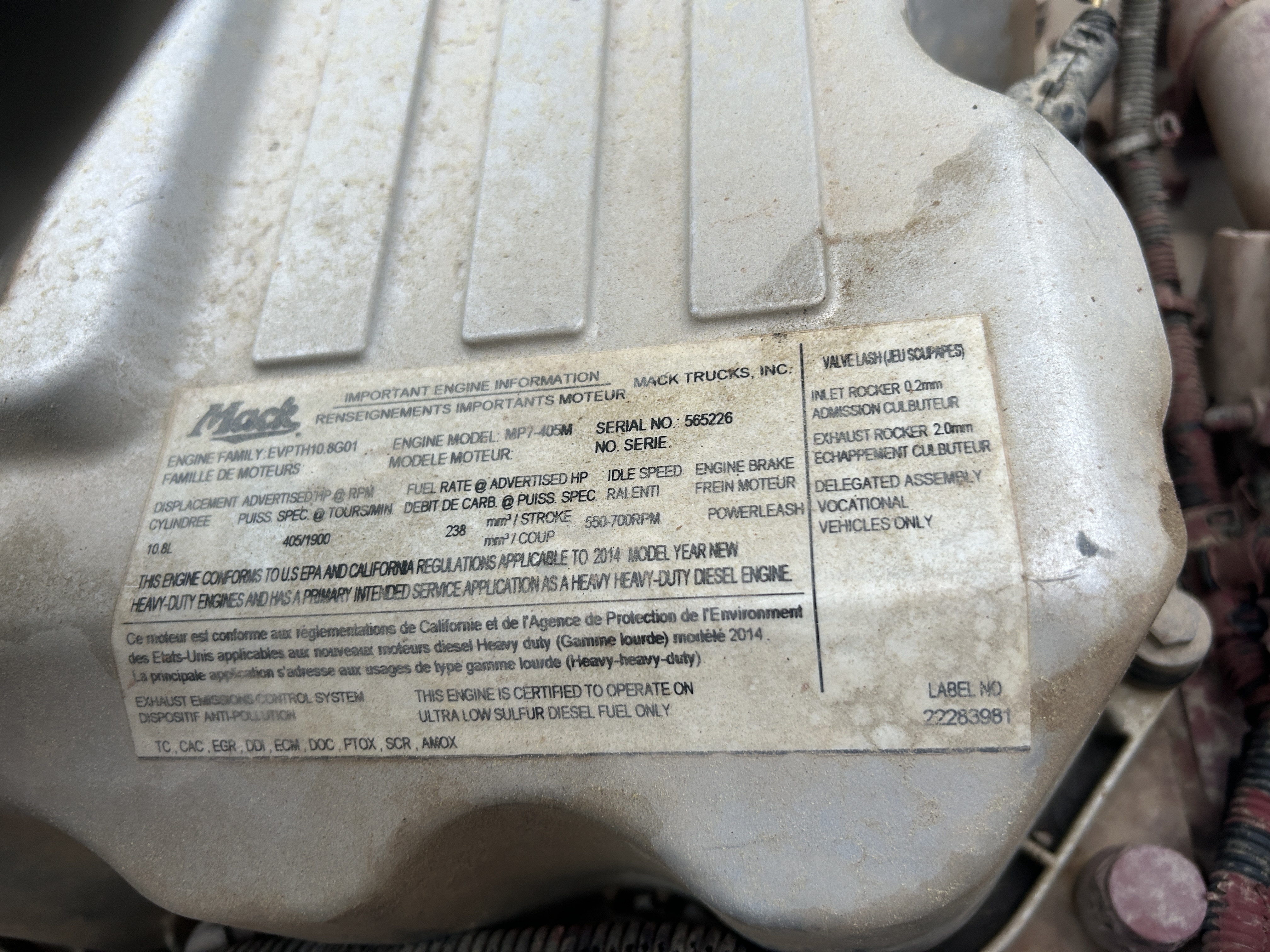 Used 2014 Mack Granite GU713 Quad Axle Dump Truck - Automatic