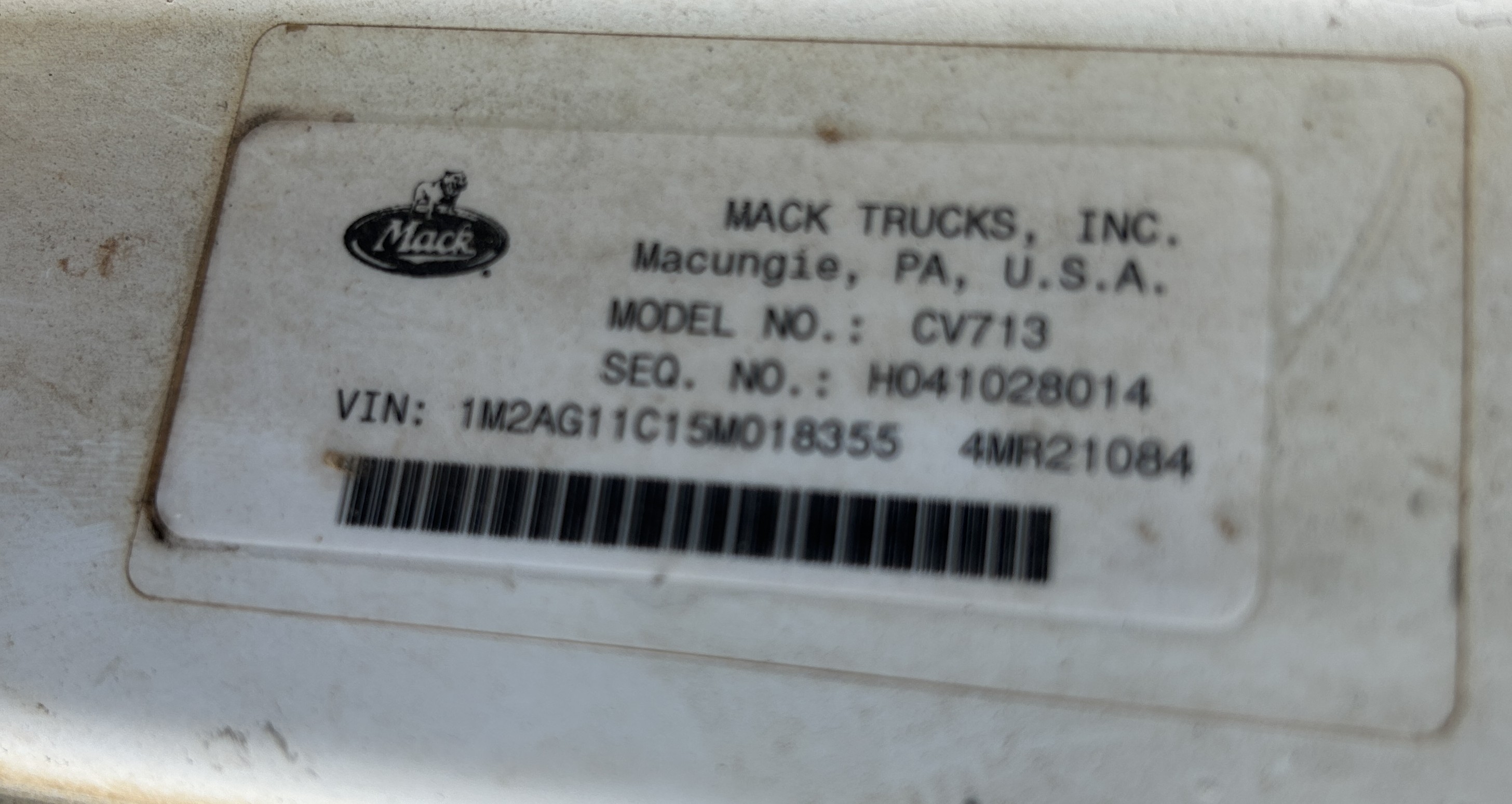 Used 2005 Mack Granite CV713 Dump Truck