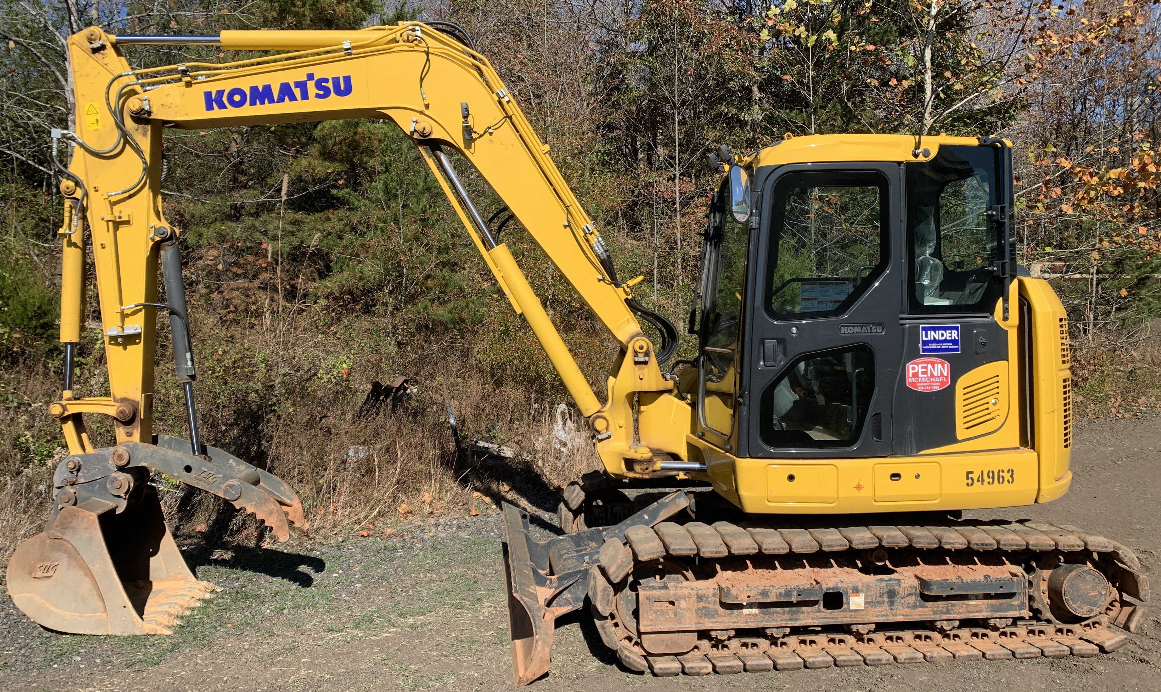 Used 2021 Komatsu PC88MR-11 with only 591 hours, loaded!