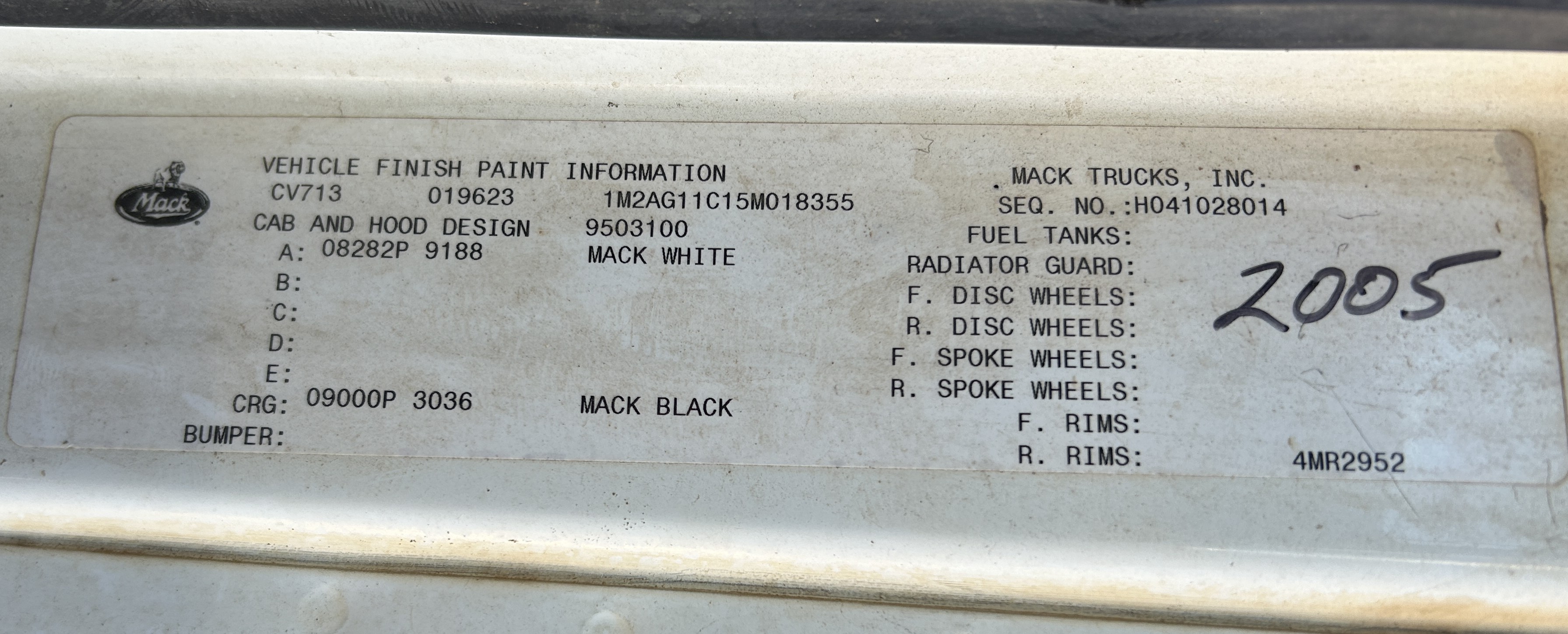 Used 2005 Mack Granite CV713 Dump Truck