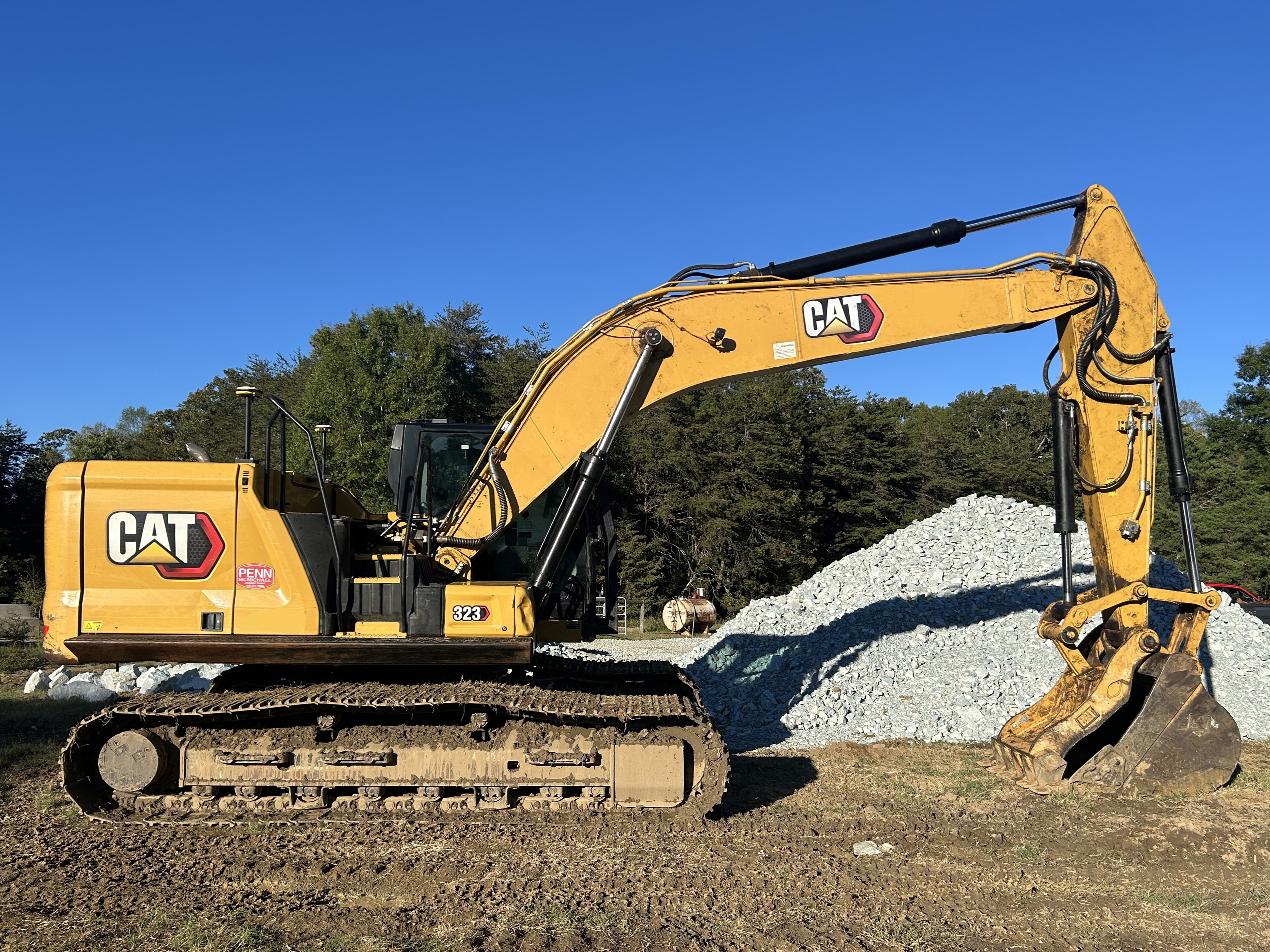 Used 2023 Caterpillar 323 with Progressive Link Hydraulic Thumb, New undercarriage, Grade 3D Ready