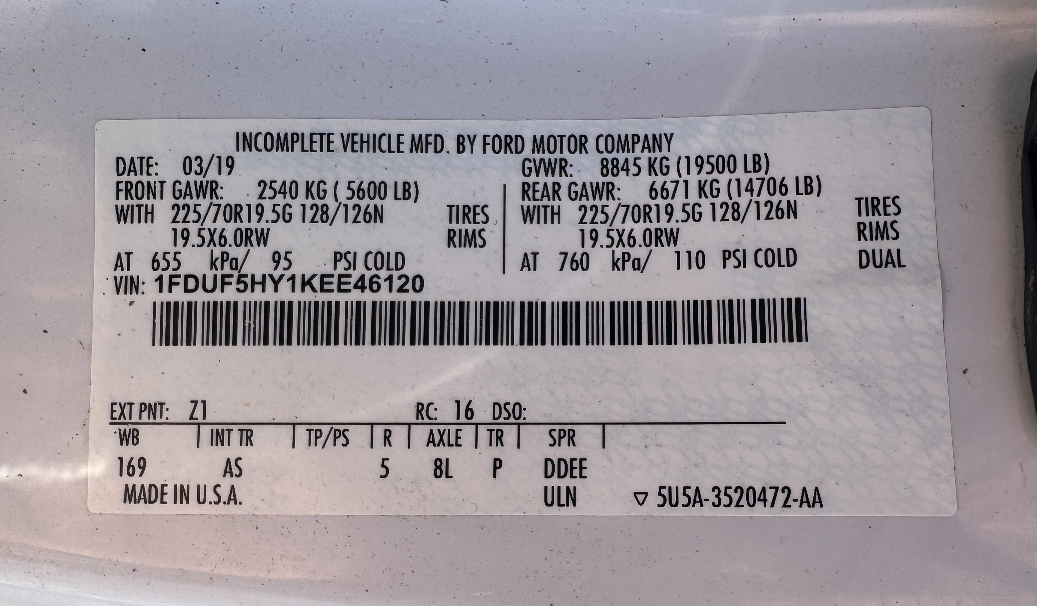 Used 2019 Ford F550 XL