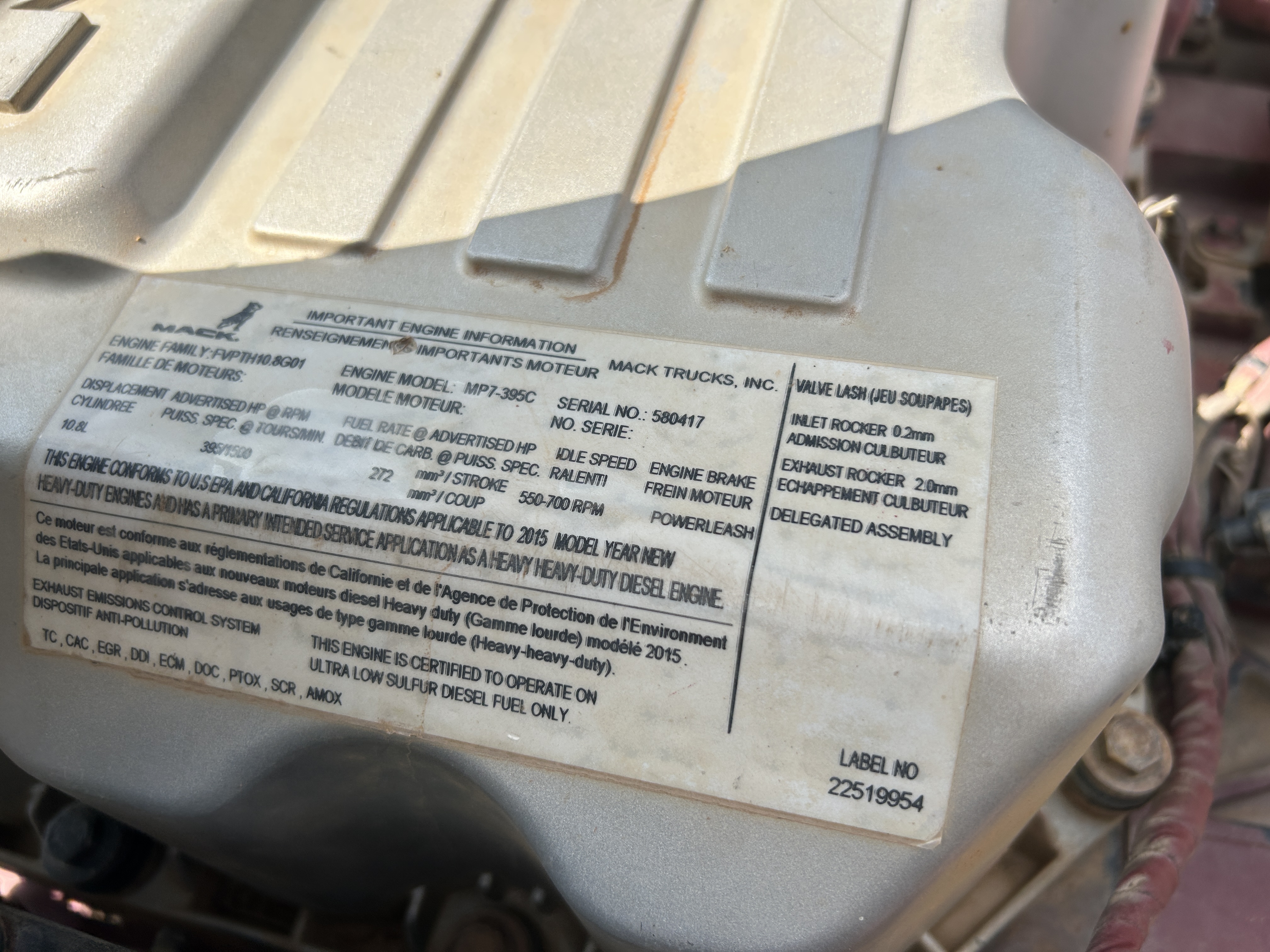 Used 2016 Mack GU713 Tri Axle Dump Truck