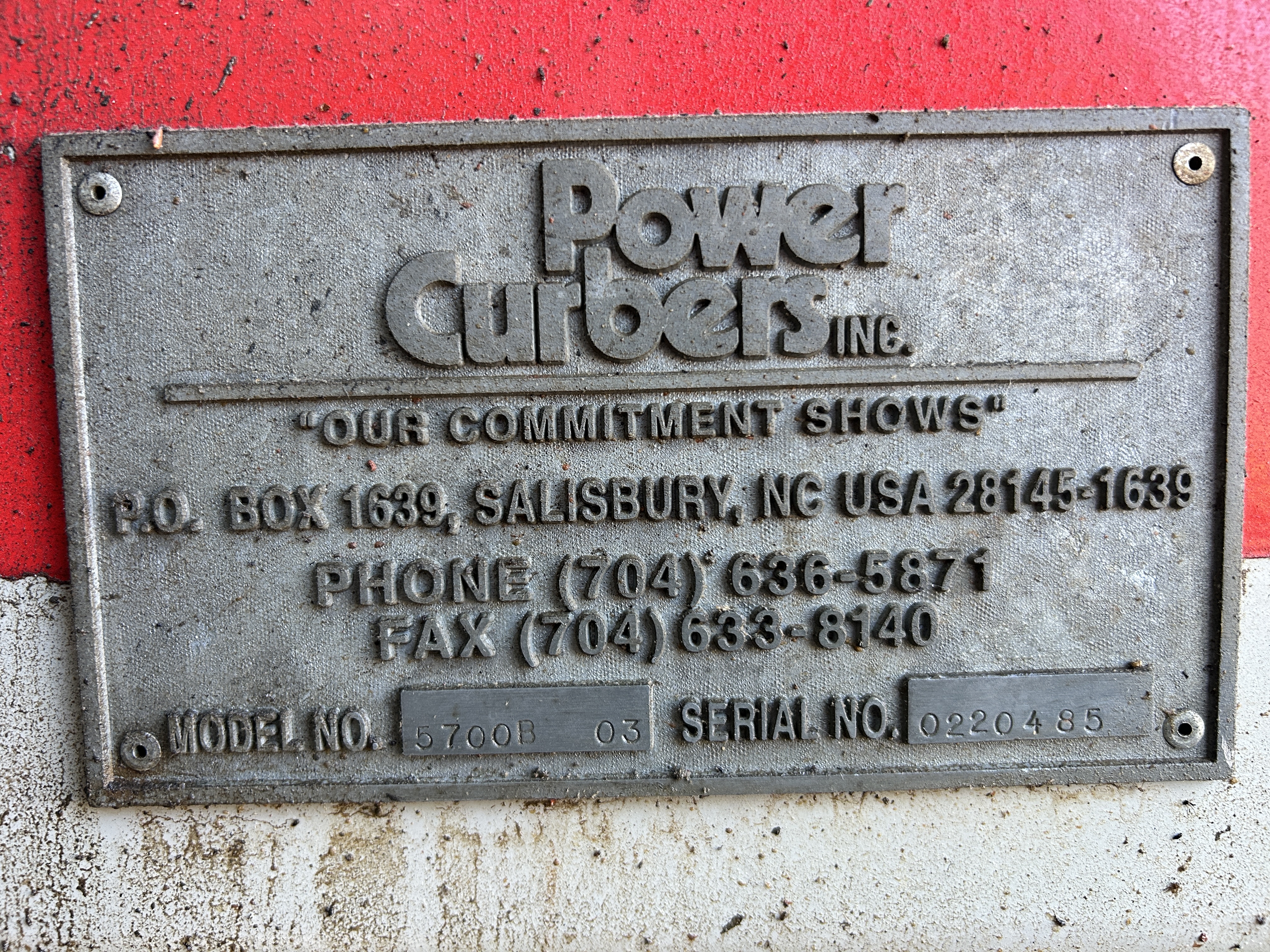 Used 2002 Power Curbers 5700B Curb & Gutter machine with 4 DifferentForms