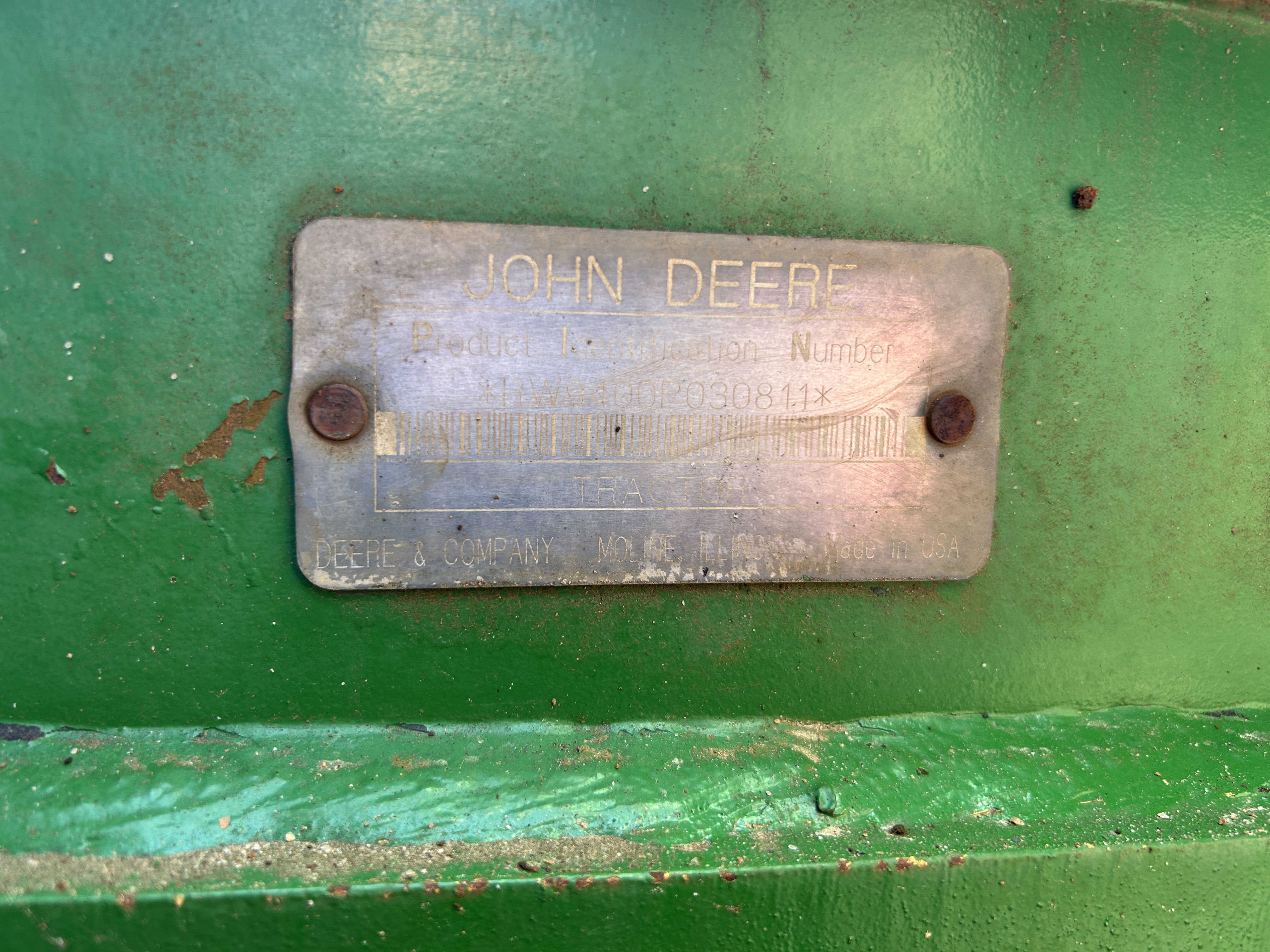 Used 2005 Deere 1810E Pull Pan with Deere 9400 tractor with 4455 hrs