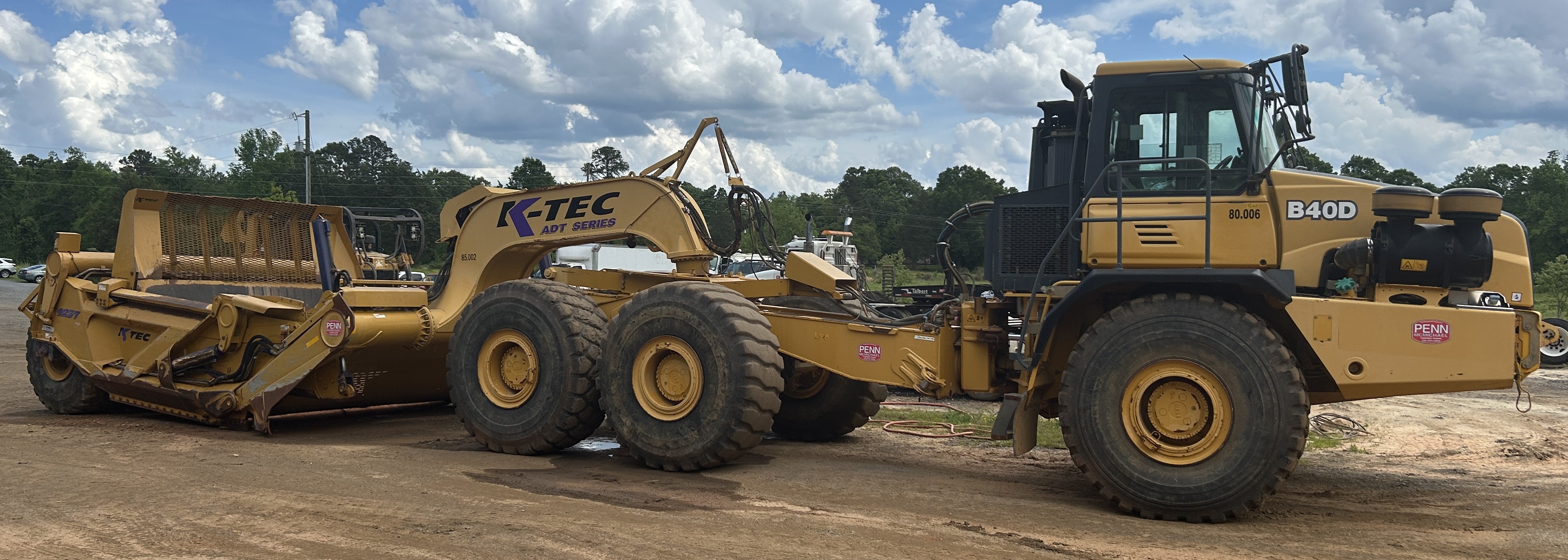 Used 2015 Bell B40D with 2016 K-Tech 1233 ADT Scraper