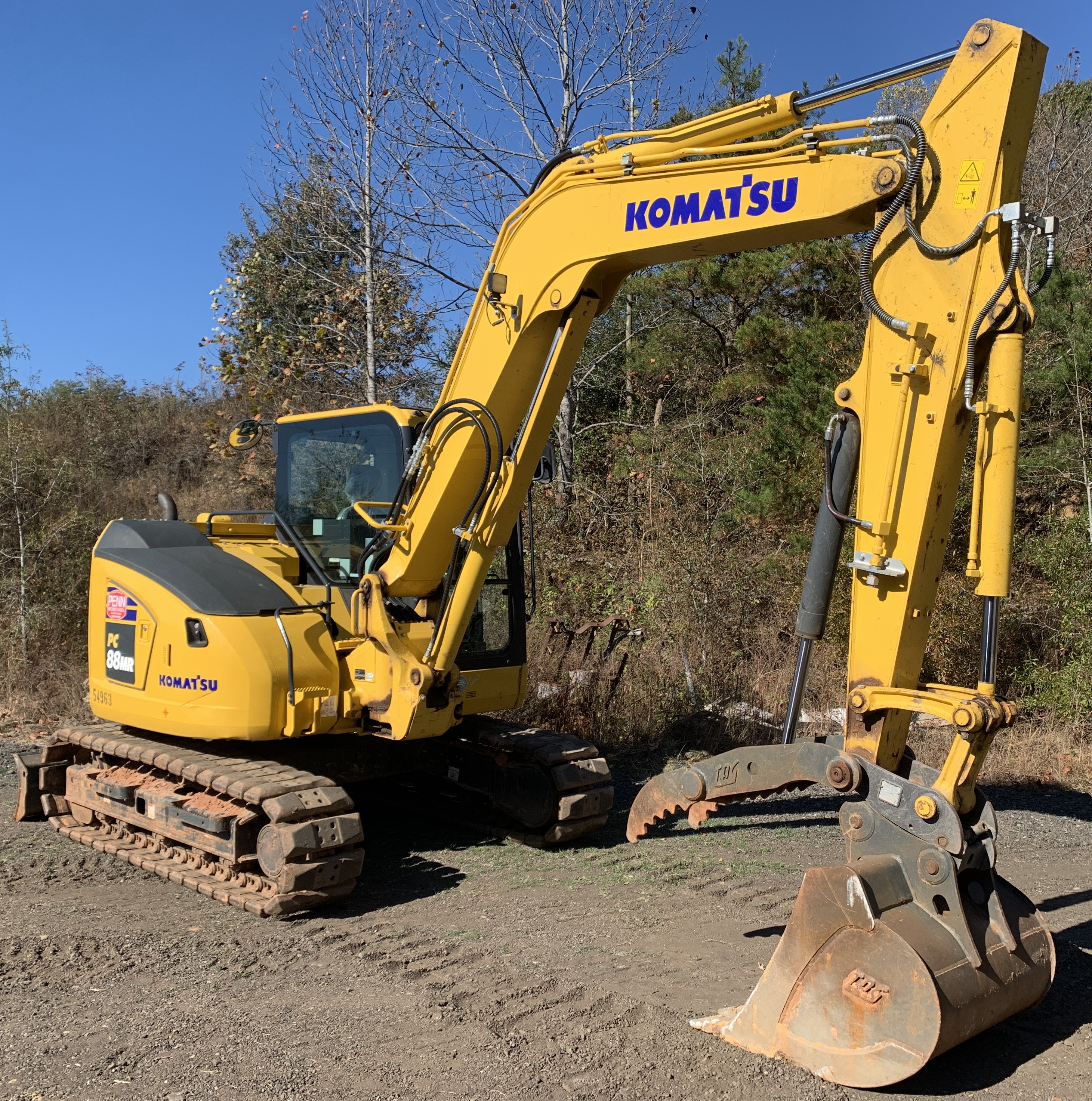 Used 2021 Komatsu PC88MR-11 with only 591 hours, loaded!