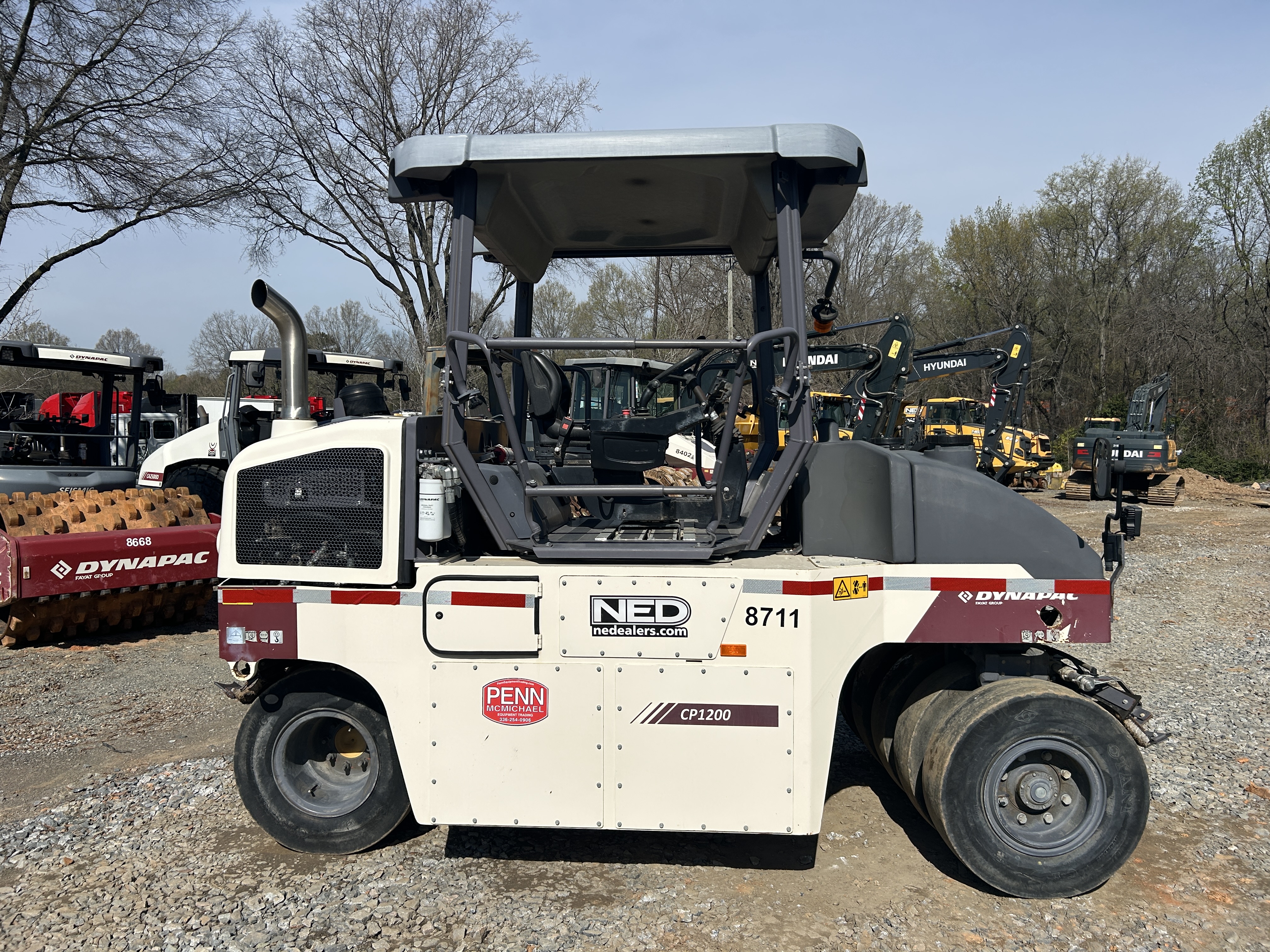 Used 2023 Dynapac CP1200 - 9 wheel pneumatic roller with only 642 hours