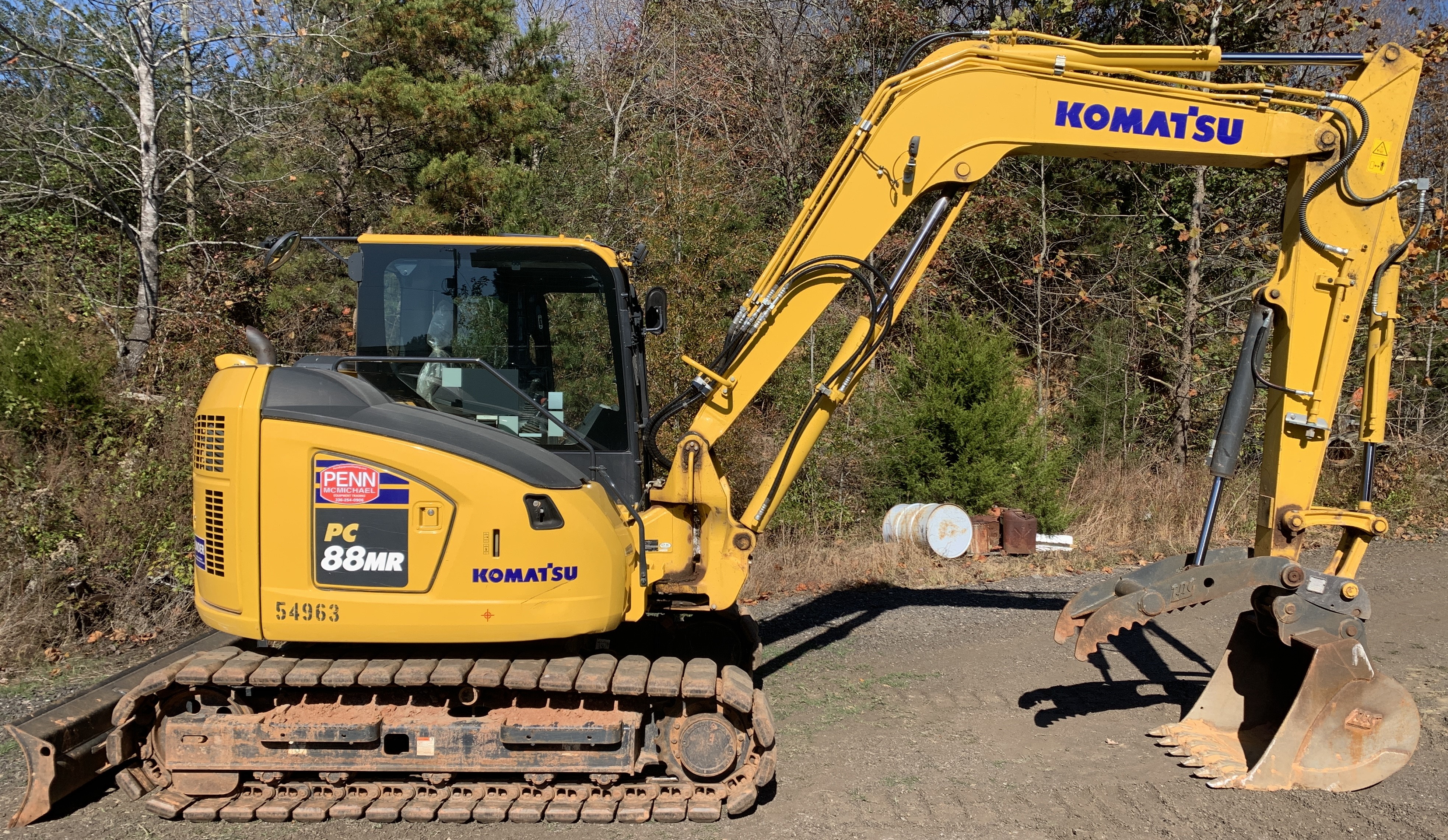 Used 2021 Komatsu PC88MR-11 with only 591 hours, loaded!