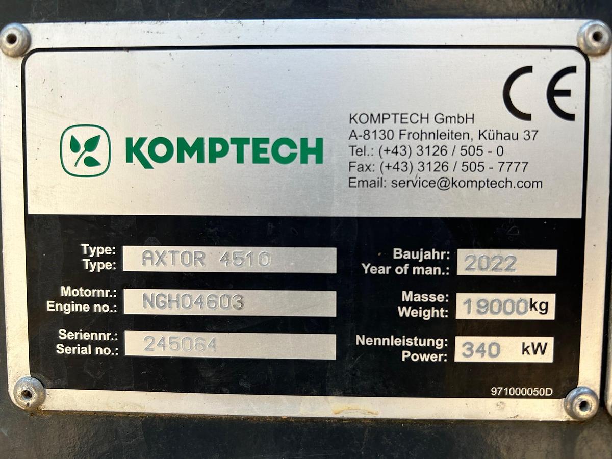 Used 2022 Komptech AXTOR 4510 Trailer Mobile High Speed Shredder