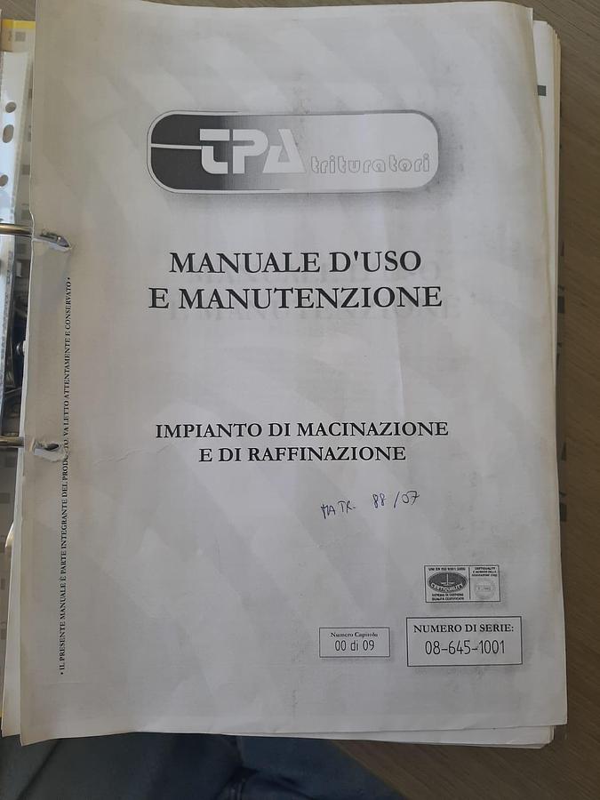 Used 2008 TPA Trituratori Plastics Shredder, Granulator & Conveyor Full Plant