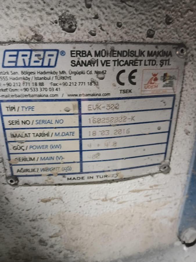 Used Erba Makina EVK-500 Surface Cleaning Machine & Vibratory Maize Dryer 500L Industrial Finishing Line