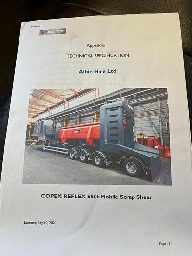 Used COPEX REFLEX 650t Mobile Scrap Shear