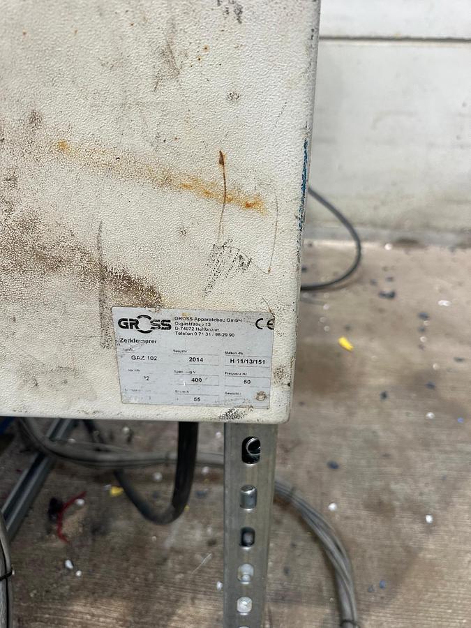 Used 2014 Gross GAZ 102 Single-Shaft Shredder