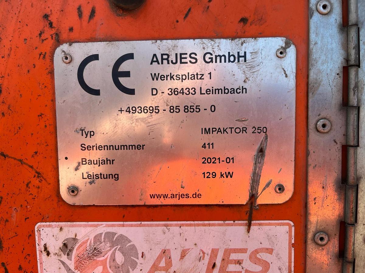 Used 2021 Arjes Impaktor 250 EVO Tracked Shredder W/Extra Shafts