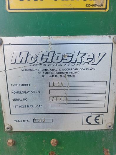 Used 2013 McCloskey J 45 Jaw Crusher