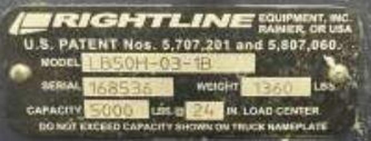 Used Rightline Equipment LB50H-03-1B  Hydraulic Bale Clamp