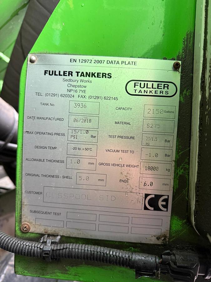 Used 2018 Scania P280 Septic Tank Tanker Truck Lorry