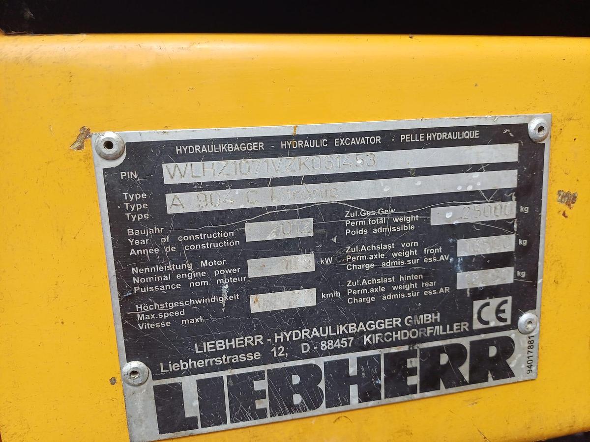 Used 2012 Liebherr A 904 C Litronic Excavator