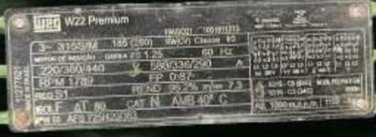 Used 2021 WEG W22 Premium 250HP Induction Motor