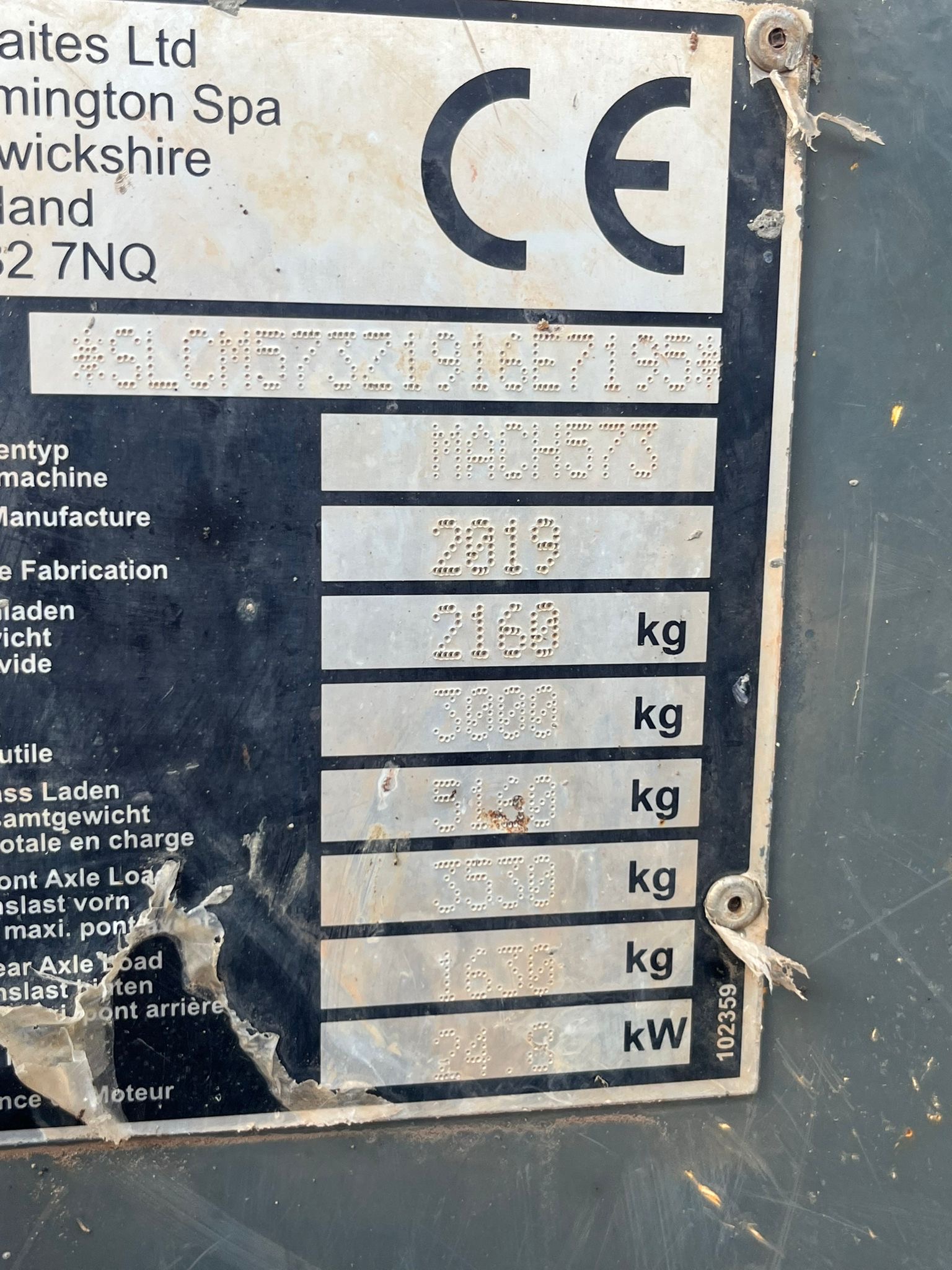 Used 2019 Thwaites 3 Tonne Dumper Truck