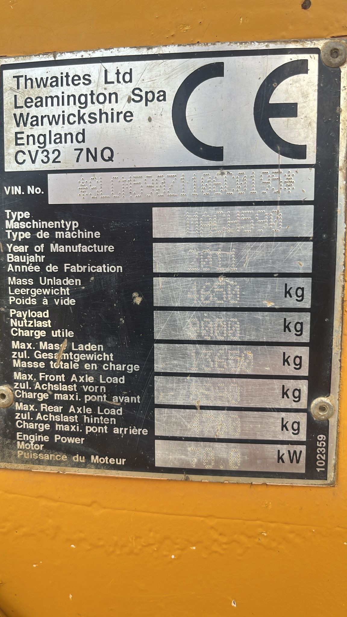 Used 2011 Thwaites Mach 950 Dumper Truck