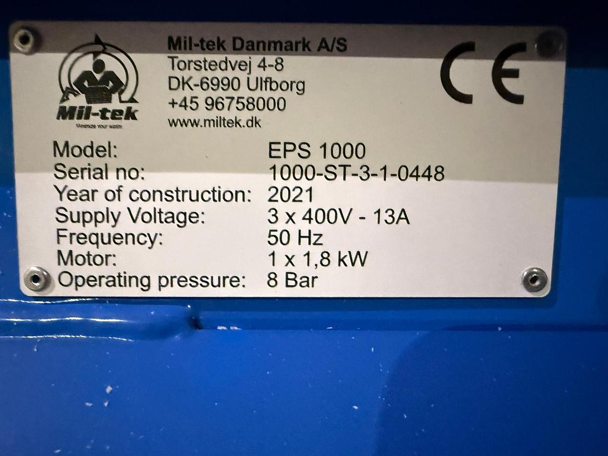 Used 2021 Mil-tek EPS1000 Polystyrene Compactor