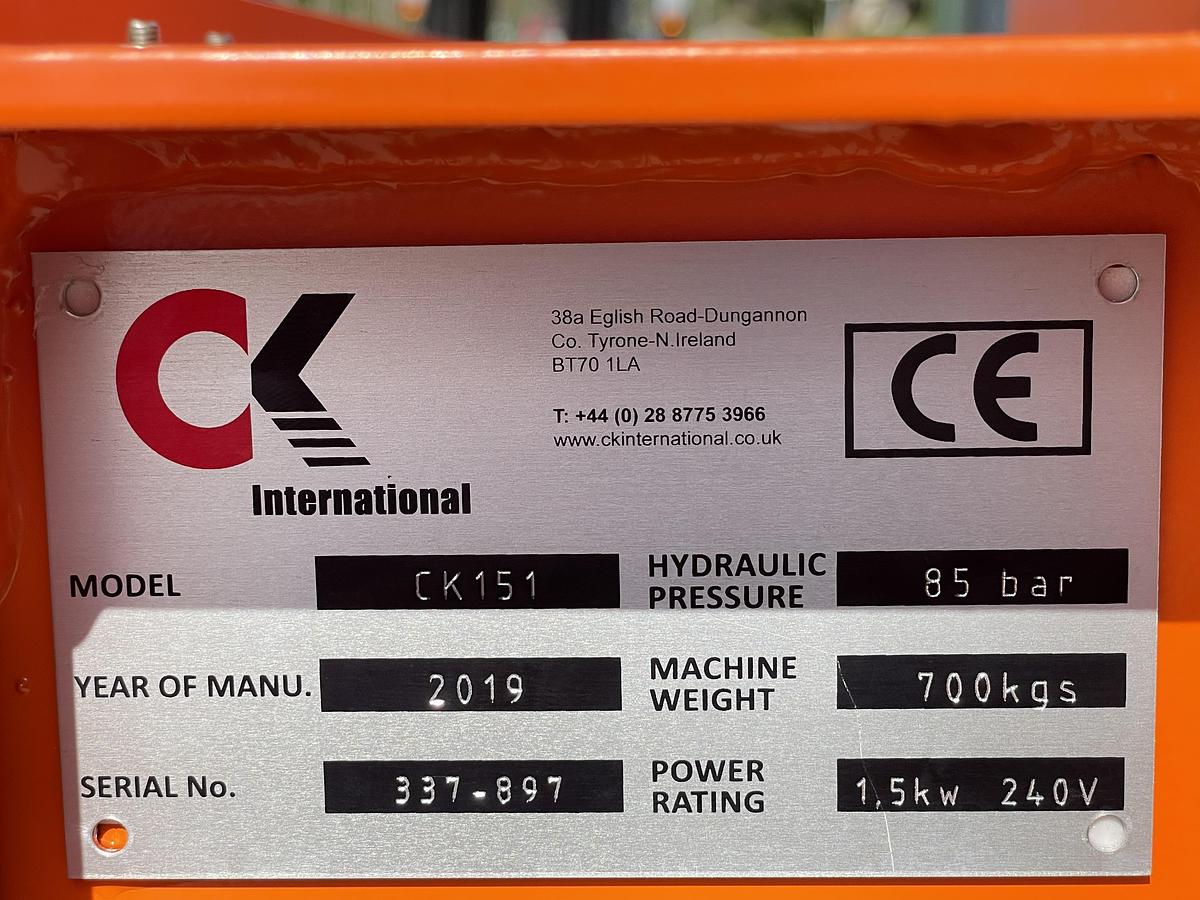 Used 2019 CK International CK151 Vertical Baler 