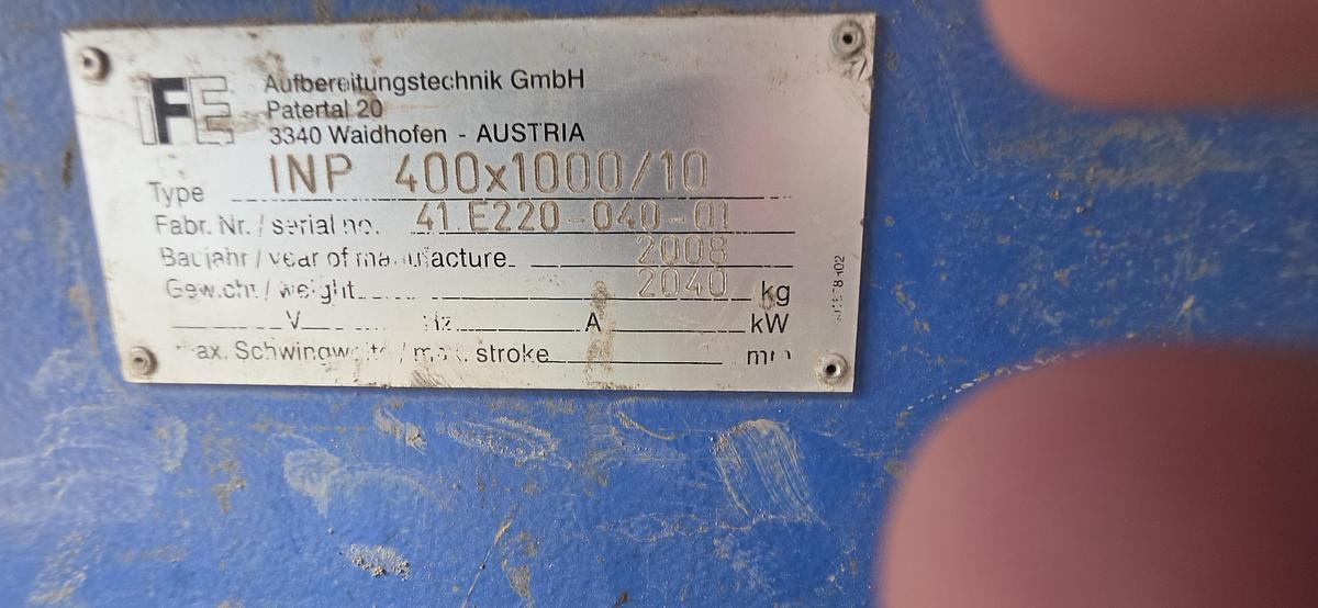 Used 2008 IFE Eddy Current Seporator