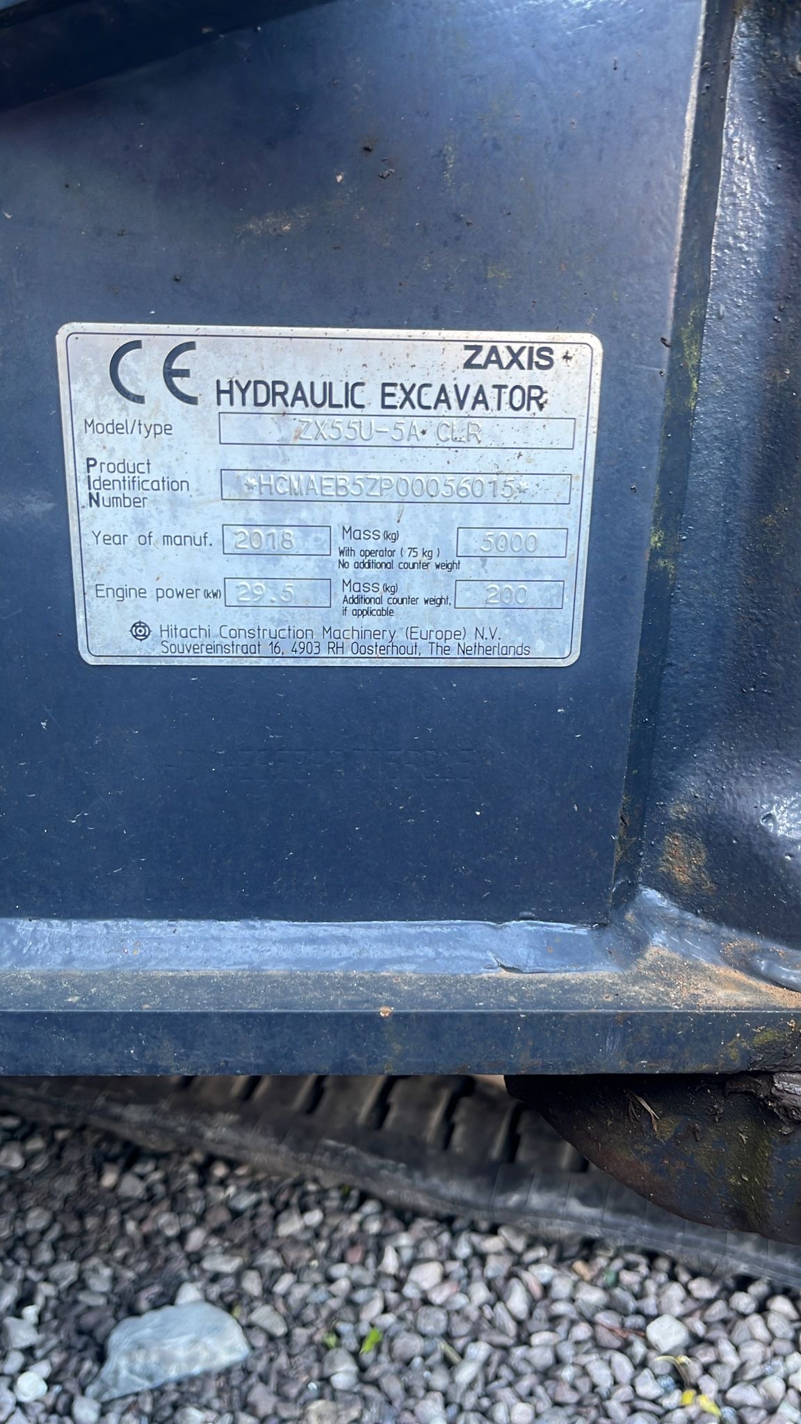 Used 2018 Hitachi ZC 55-U-5 Excavator