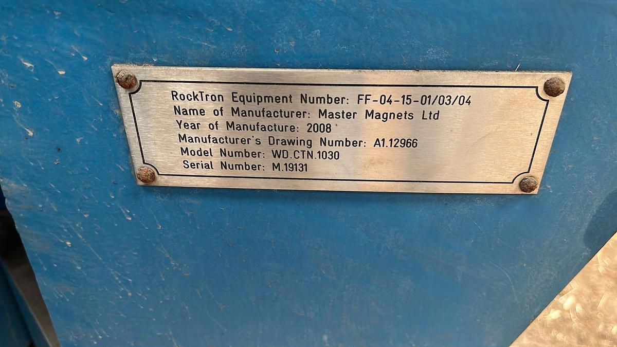 Used 2008 Master Magnets Con Current Wet Drum Magnetic Separator