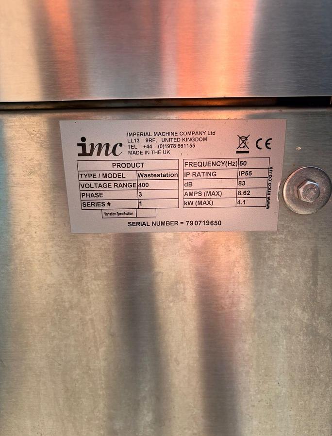 Used IMC WasteStation Commercial Food Management System