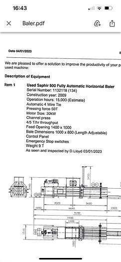 Used 2009 Saphir 500 Fully Auotomatic Baler