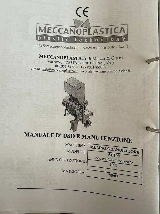 Used 2008 TPA Trituratori Plastics Shredder, Granulator & Conveyor Full Plant