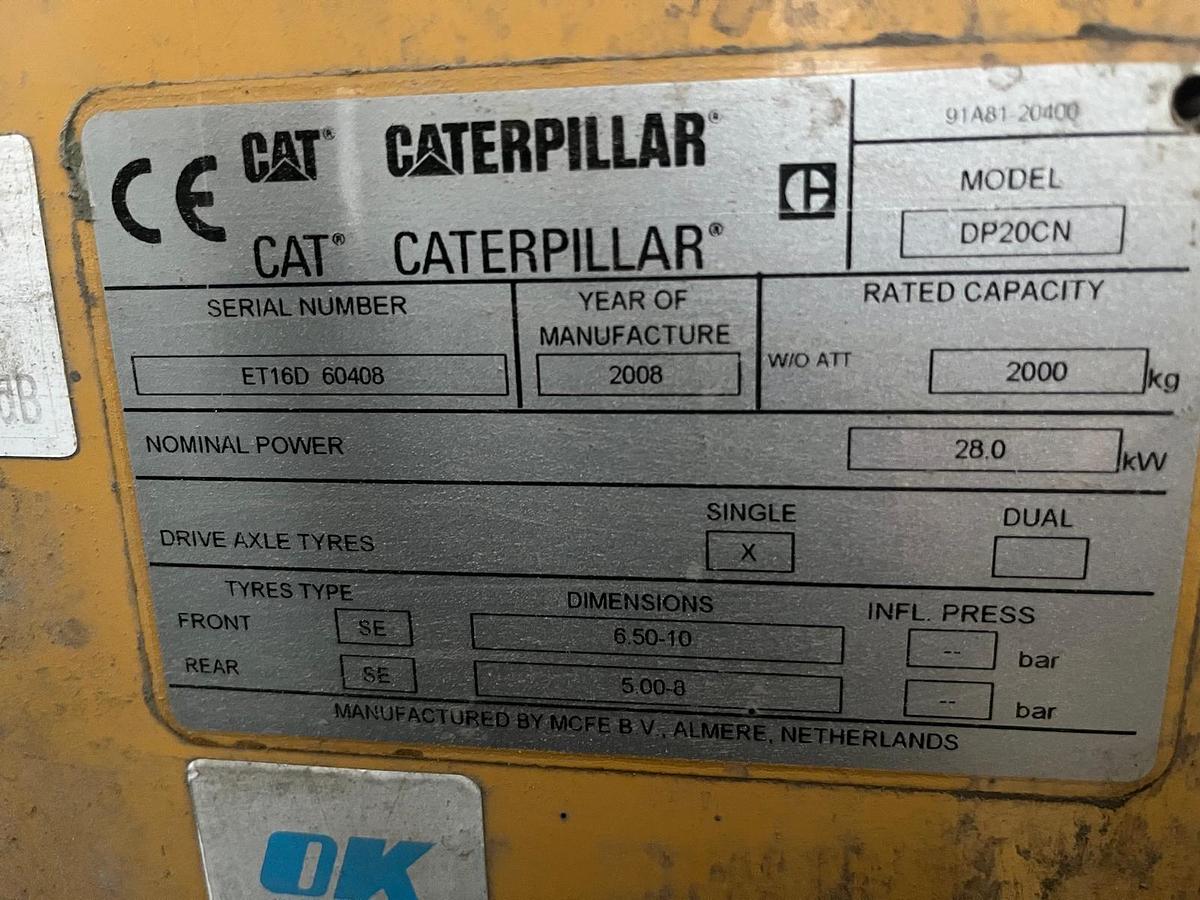 Used 2008 CAT Caterpillar DP20CN Forklift Truck