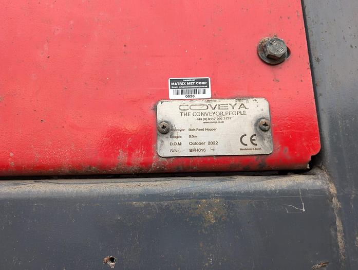 Used 2022 Coveya 5m Conveyor Bulk Feed Hopper