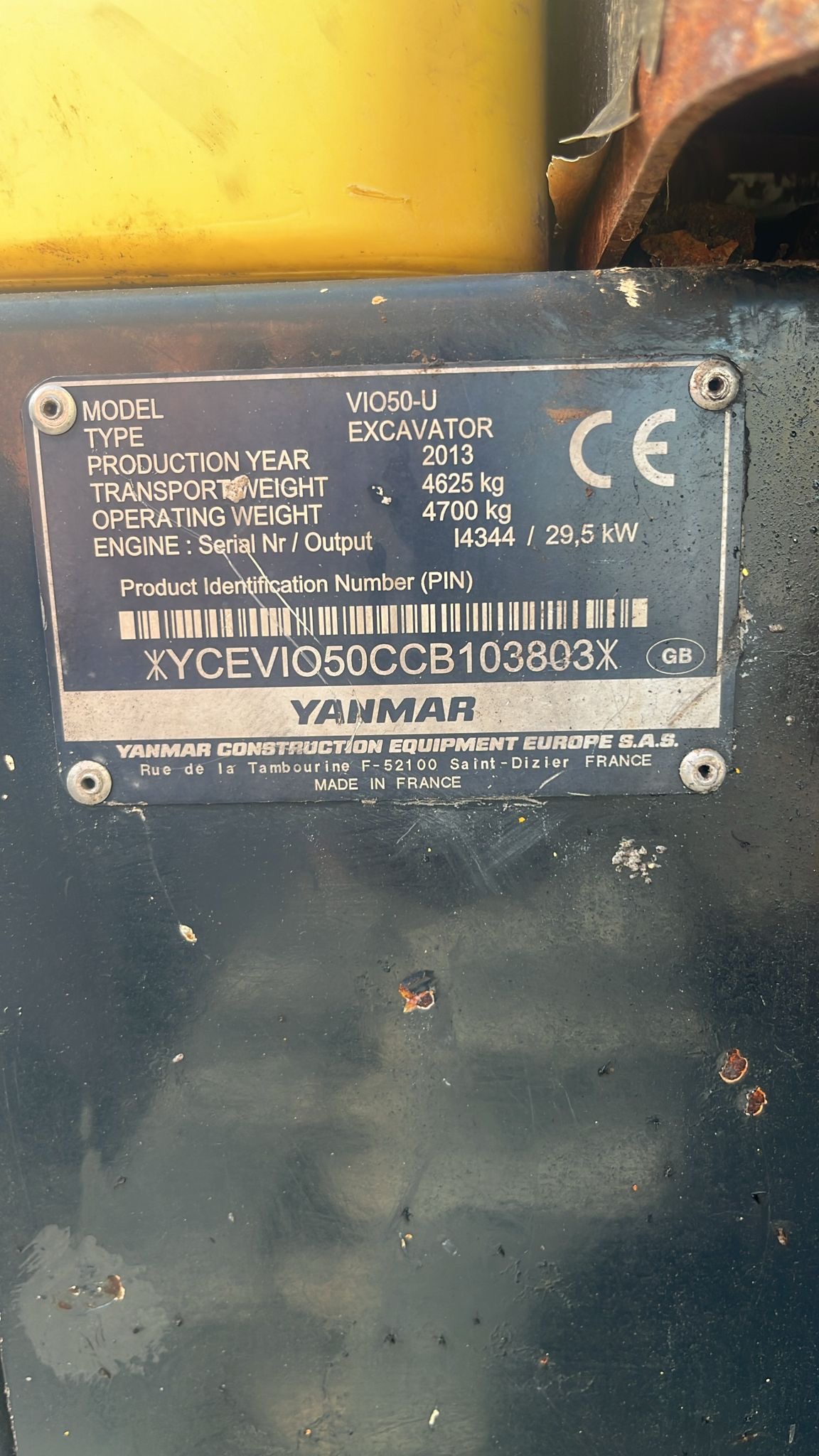 Used 2013 Yanmar VIO 50 Excavator 