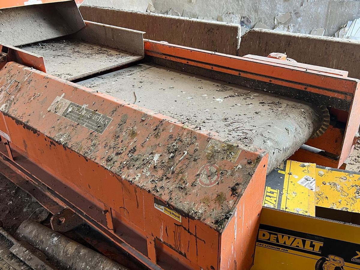 Used 2009 Eriez REV X NM S40 Eddy Current Separator (ECS) and RR Magnetic Drum Separator 