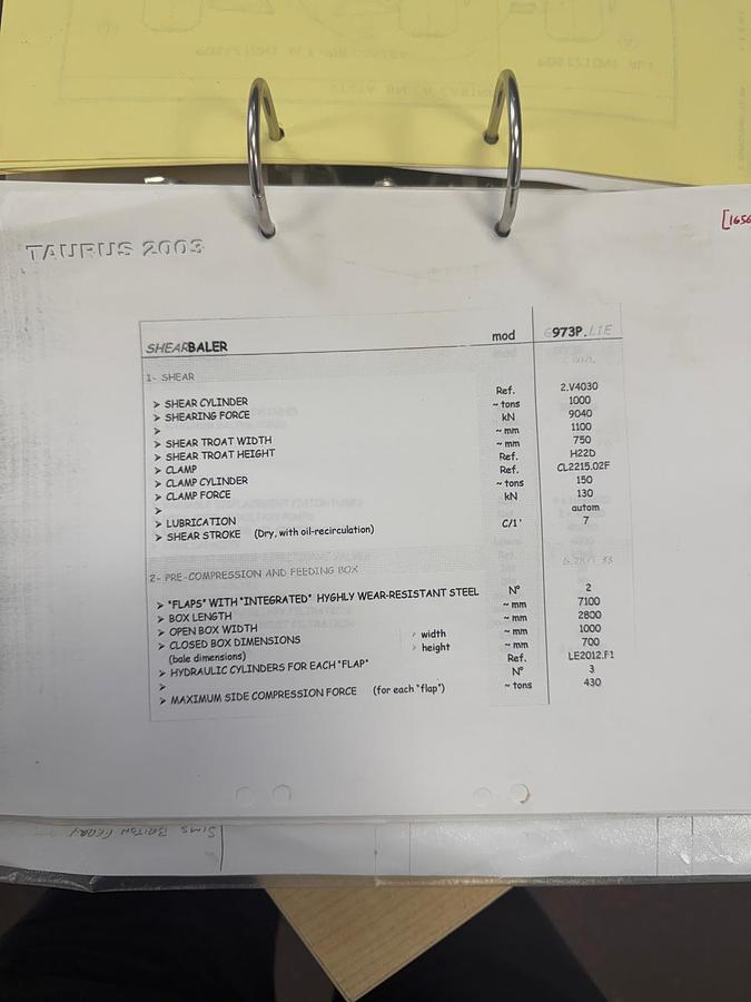 Used 2003 Taurus 973P Metal Shear