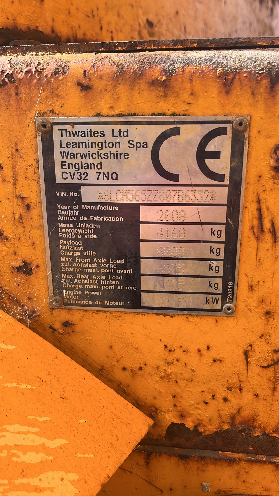 Used 2008 Thwaites 6 Tonne Dumper Truck