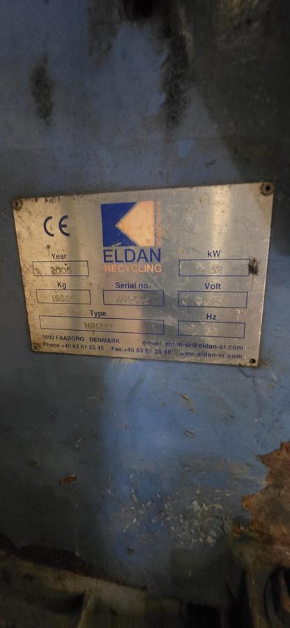 Used 2005 Eldan HR122T Heavy Duty Industrial Rasper