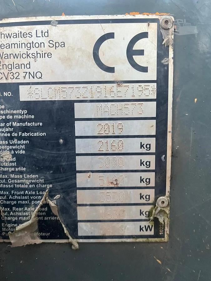 Used 2019 Thwaites MACH573 Dumper Truck