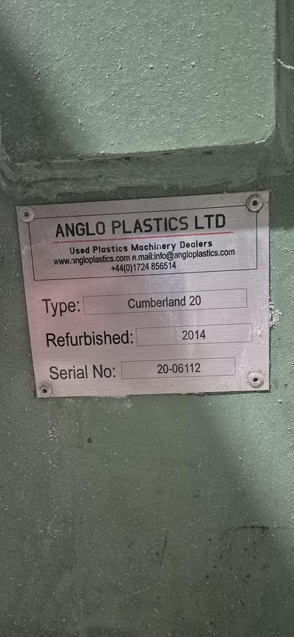 Used 2014 Anglo Plastics Cumberland 20 Granulator 
