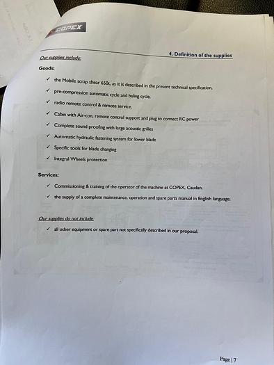 Used COPEX REFLEX 650t Mobile Scrap Shear