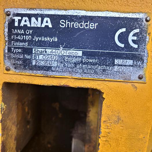Used 2015 TANA Shark 440D Slow Speed Shredder